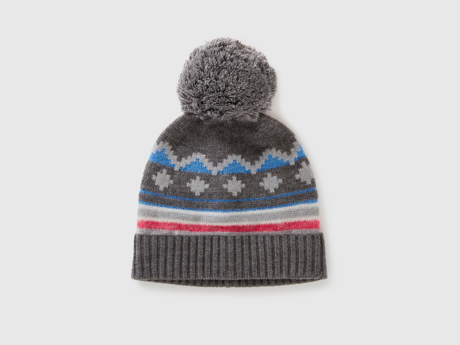 Cappello jacquard con lurex da donna grigio scuro | Benetton Outlet