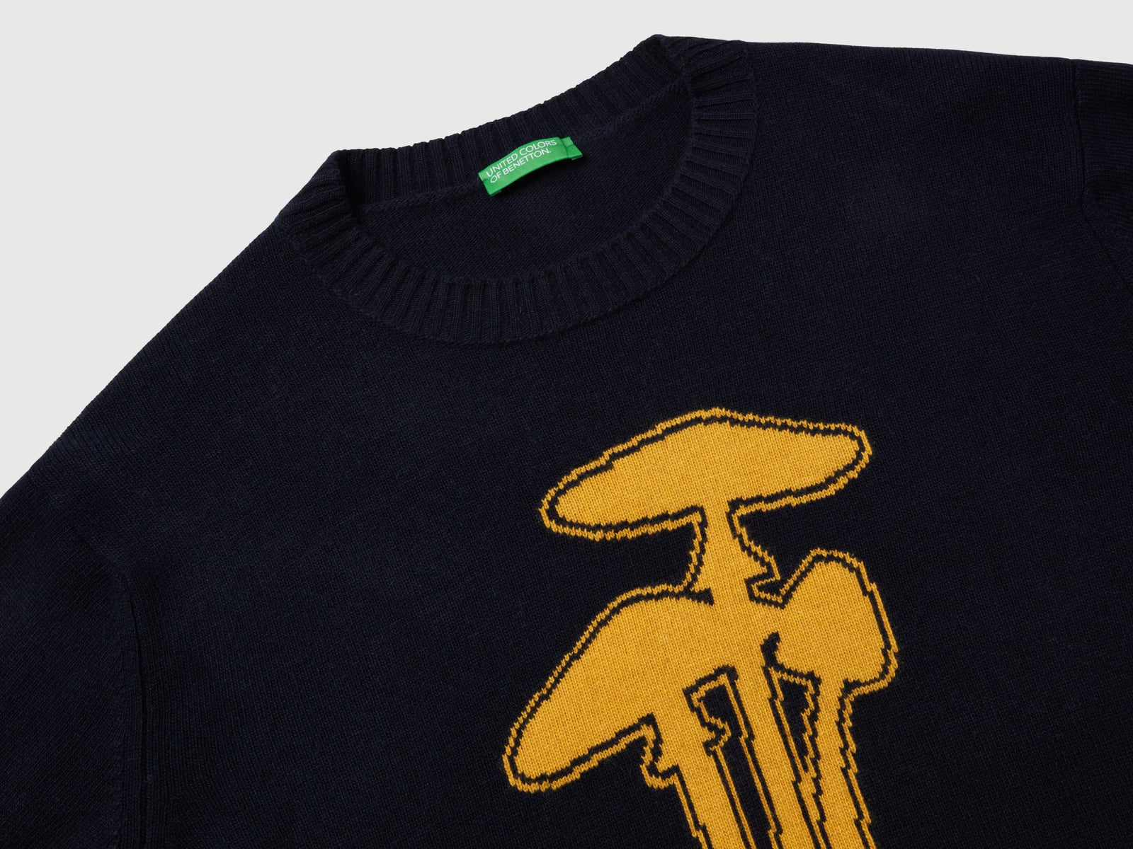 Maglia con intarsio fungo da uomo blu scuro 3 | Benetton Outlet