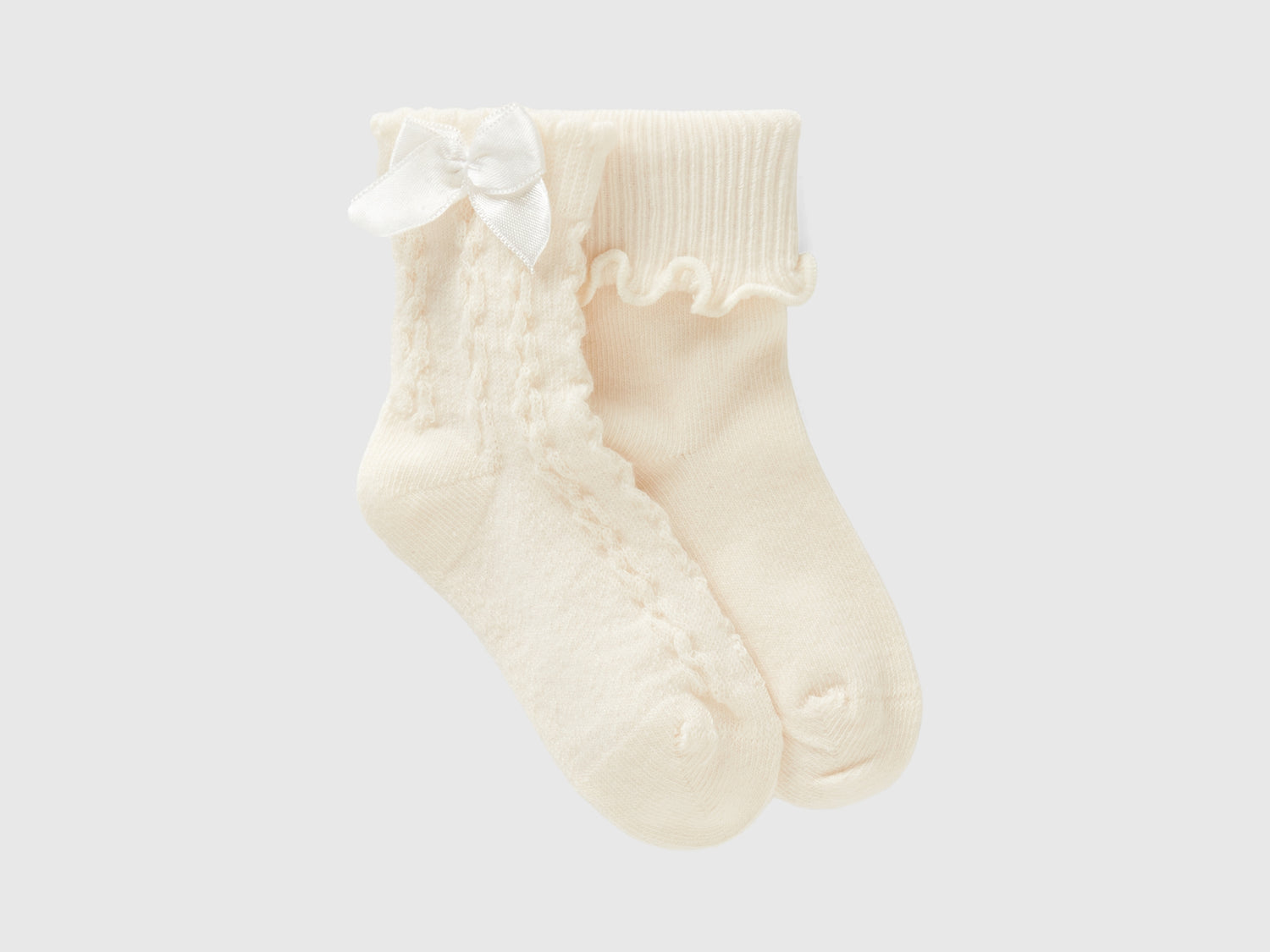 Set calzini in misto cotone da neonato bianco panna | Benetton Outlet