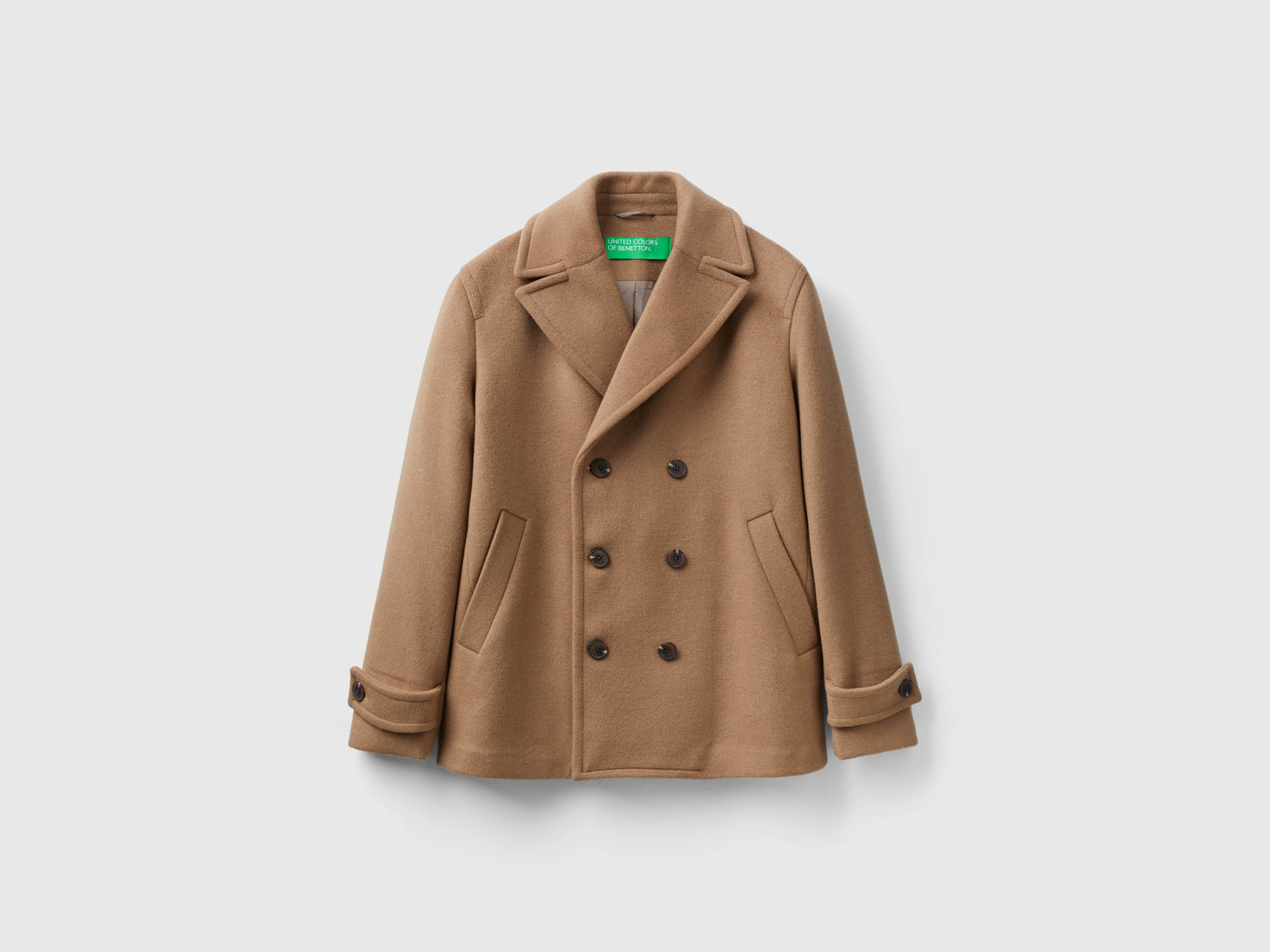 Giacca in misto lana Shetland da uomo cammello | Benetton Outlet