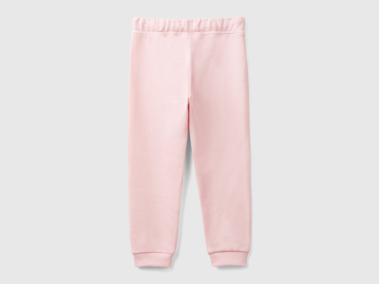 Pantaloni in felpa di cotone bio da bimba rosa 2 | Benetton Outlet