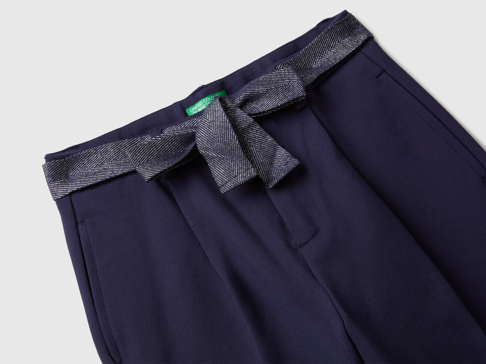 Pantaloni eleganti con fusciacca da bambina blu scuro 3 | Benetton Outlet