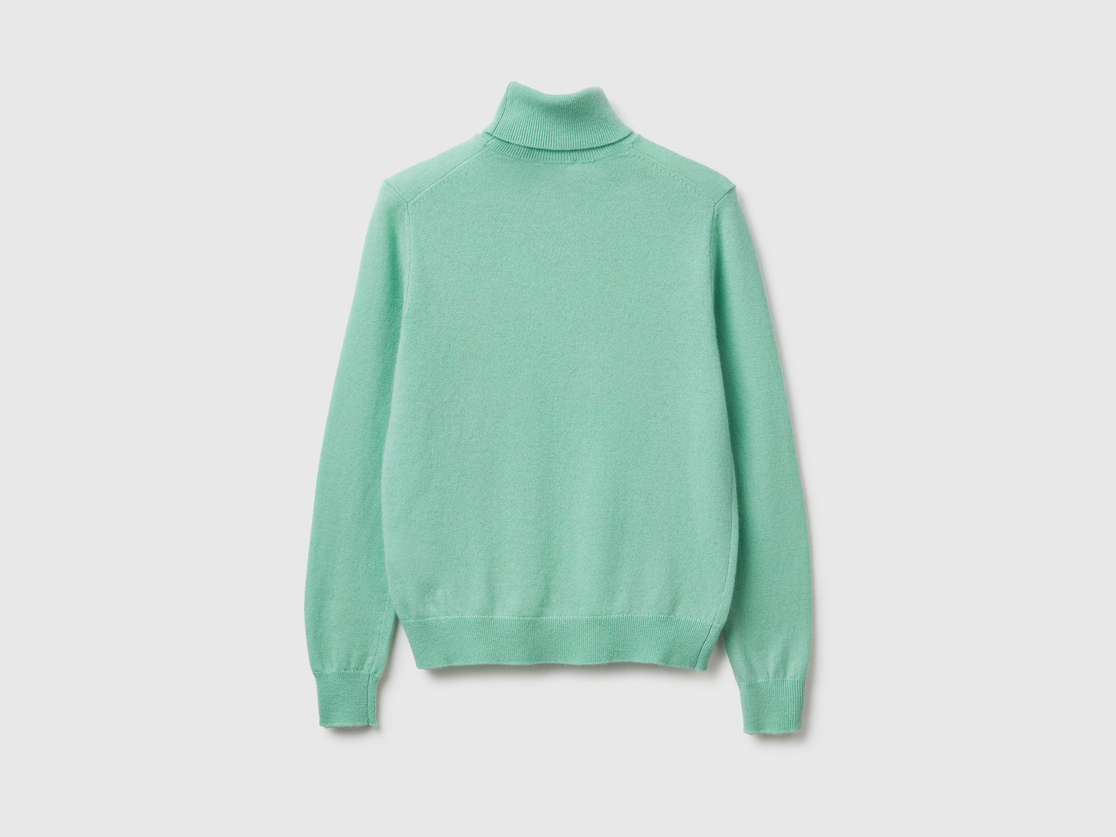 Maglione dolcevita in pura lana Merino da donna verde chiaro 2 | Benetton Outlet