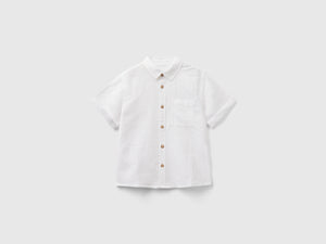 Camicia manica corta in misto lino