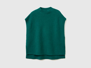 Gilet lupetto in misto lana