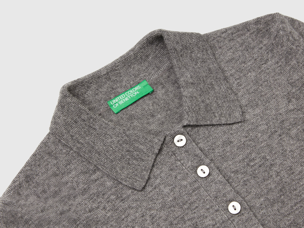 Polo in maglia in misto cashmere