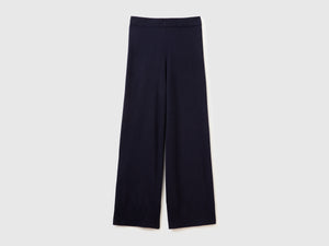 Pantaloni ampi in misto lana e cashmere
