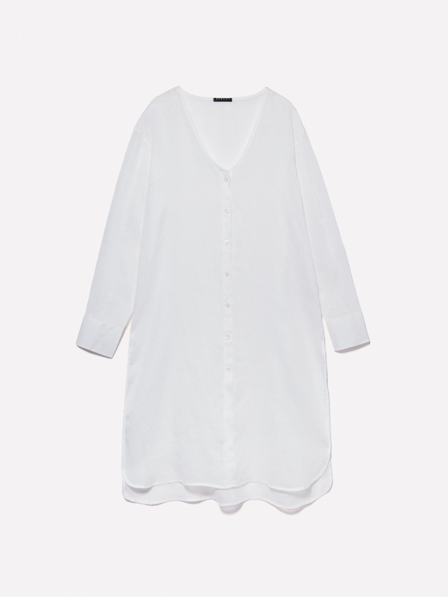 Camicia lunga con spacchi da donna bianco | Sisley Outlet