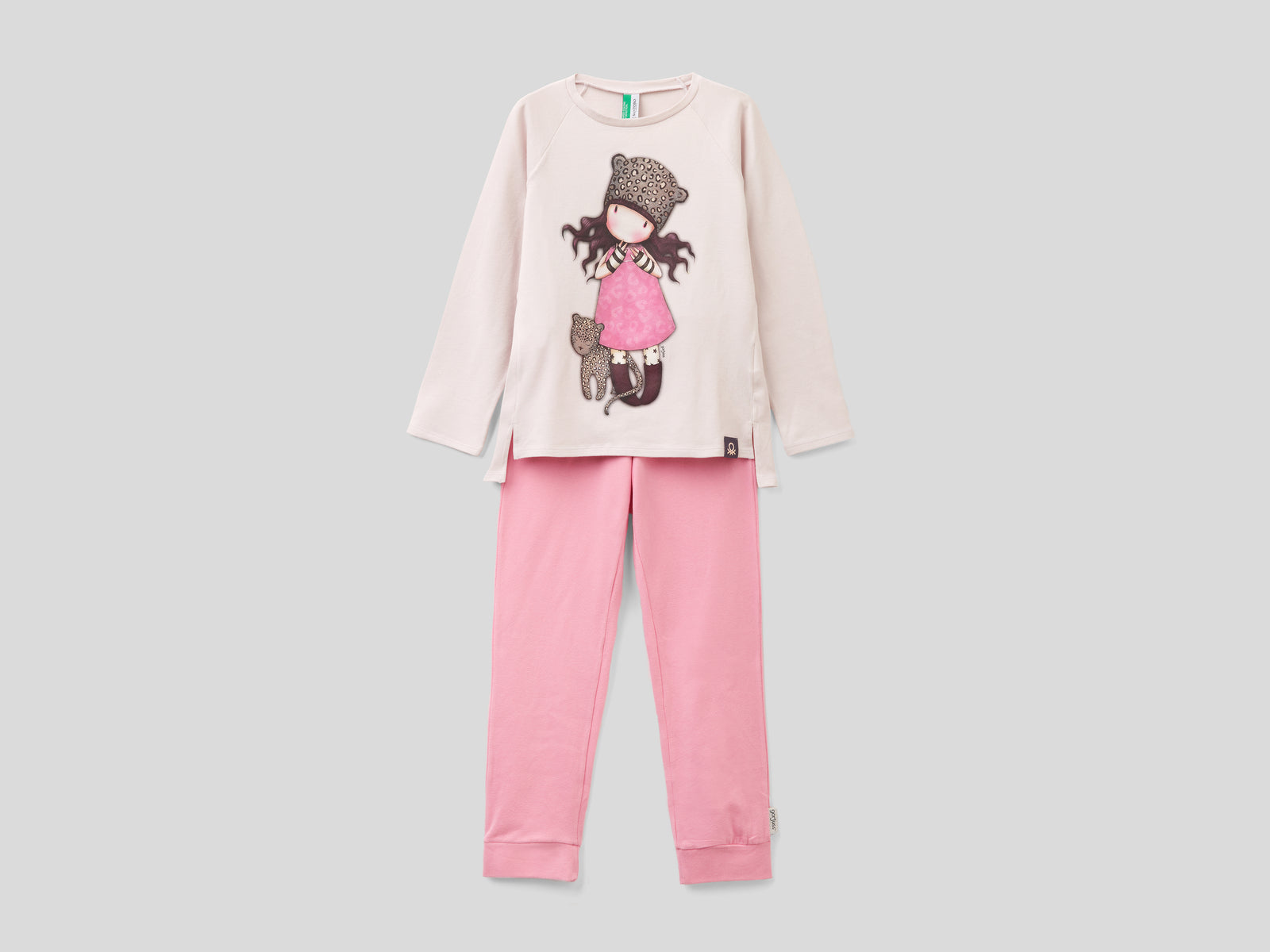 Pigiama Gorjuss in caldo cotone stretch da bambina rosa tenue | Benetton Outlet
