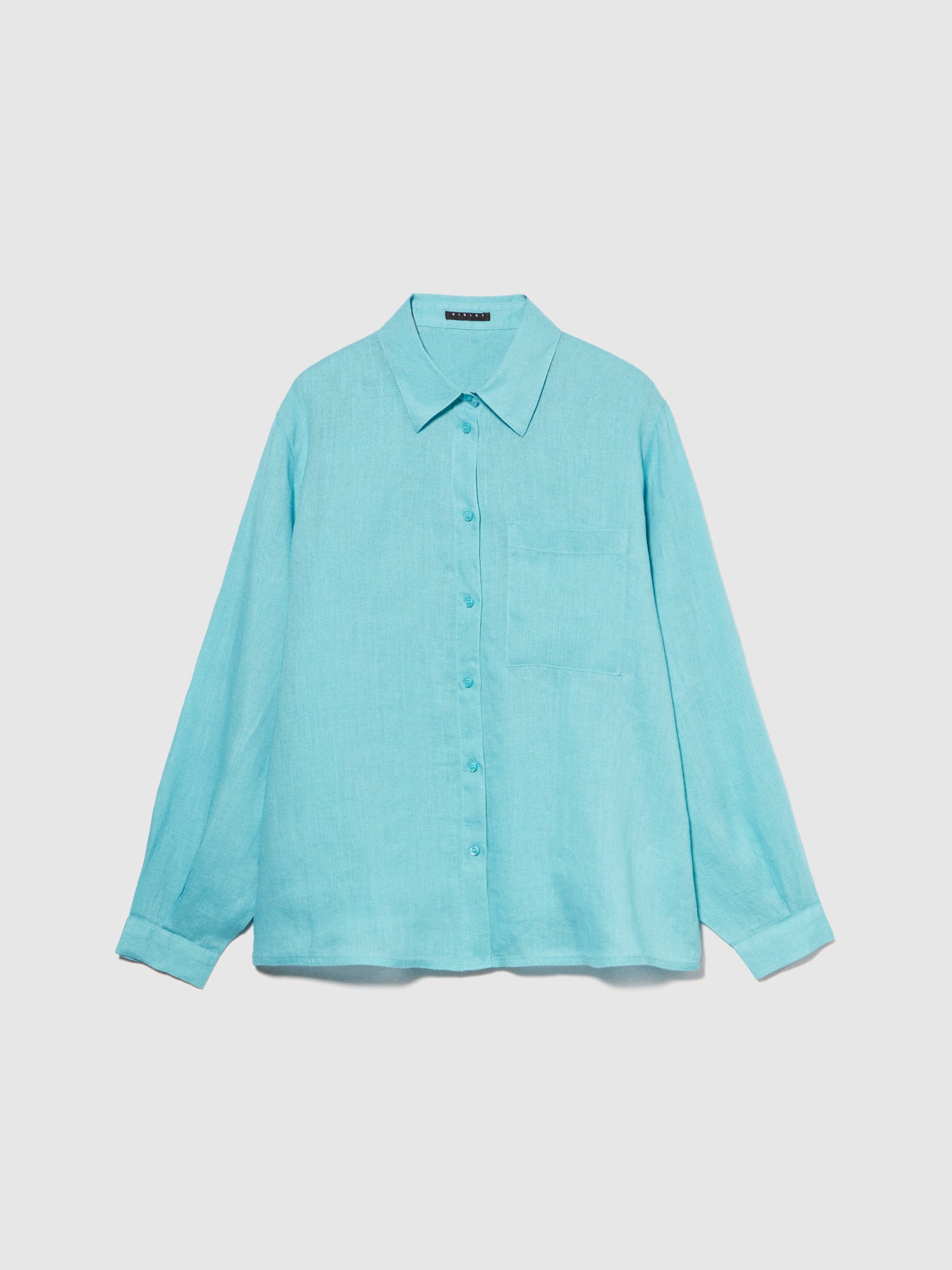 Camicia 100% lino da donna azzurro | Sisley Outlet