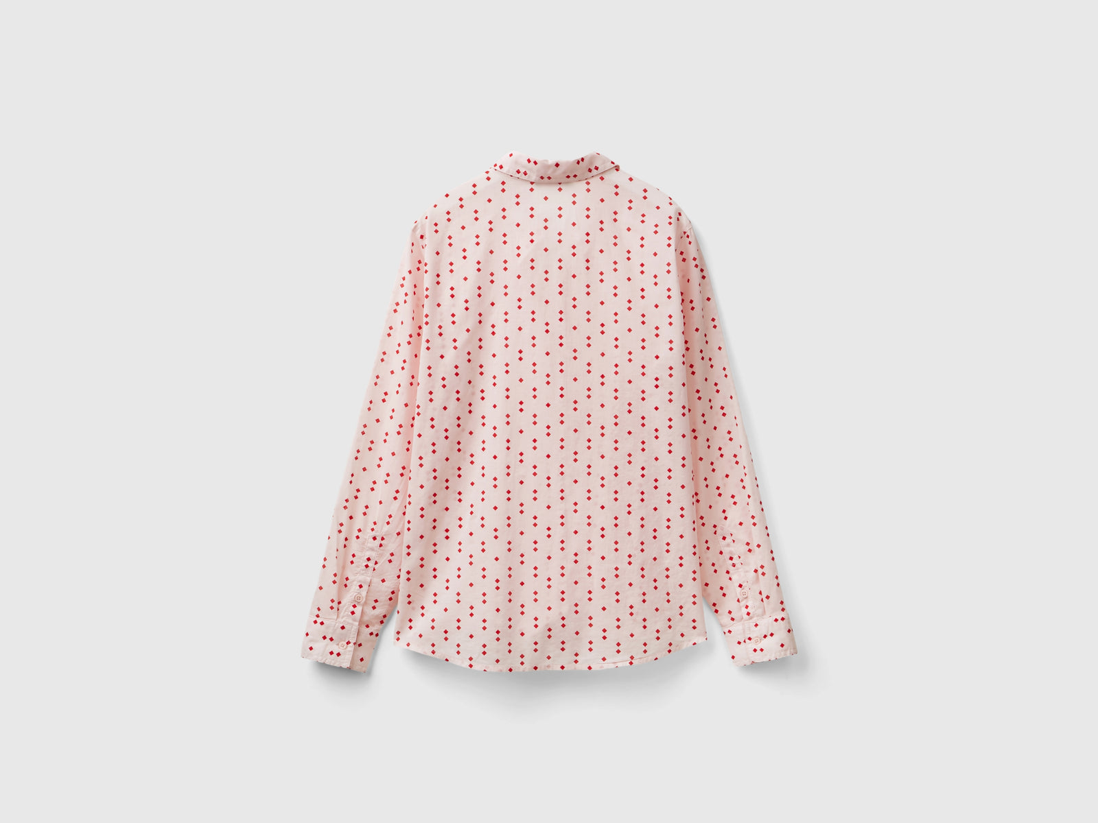 Camicia fantasia 100% cotone da donna rosa pastello 2 | Benetton Outlet