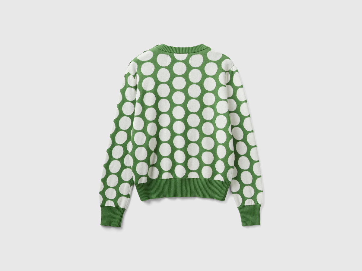Maglia a pois in cotone tricot