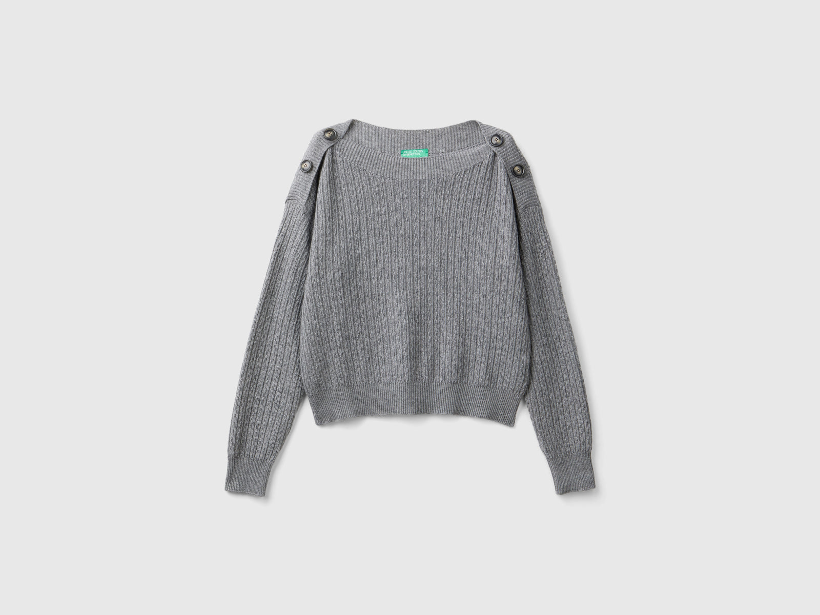 Boat neck sweater da donna grigio | Benetton Outlet