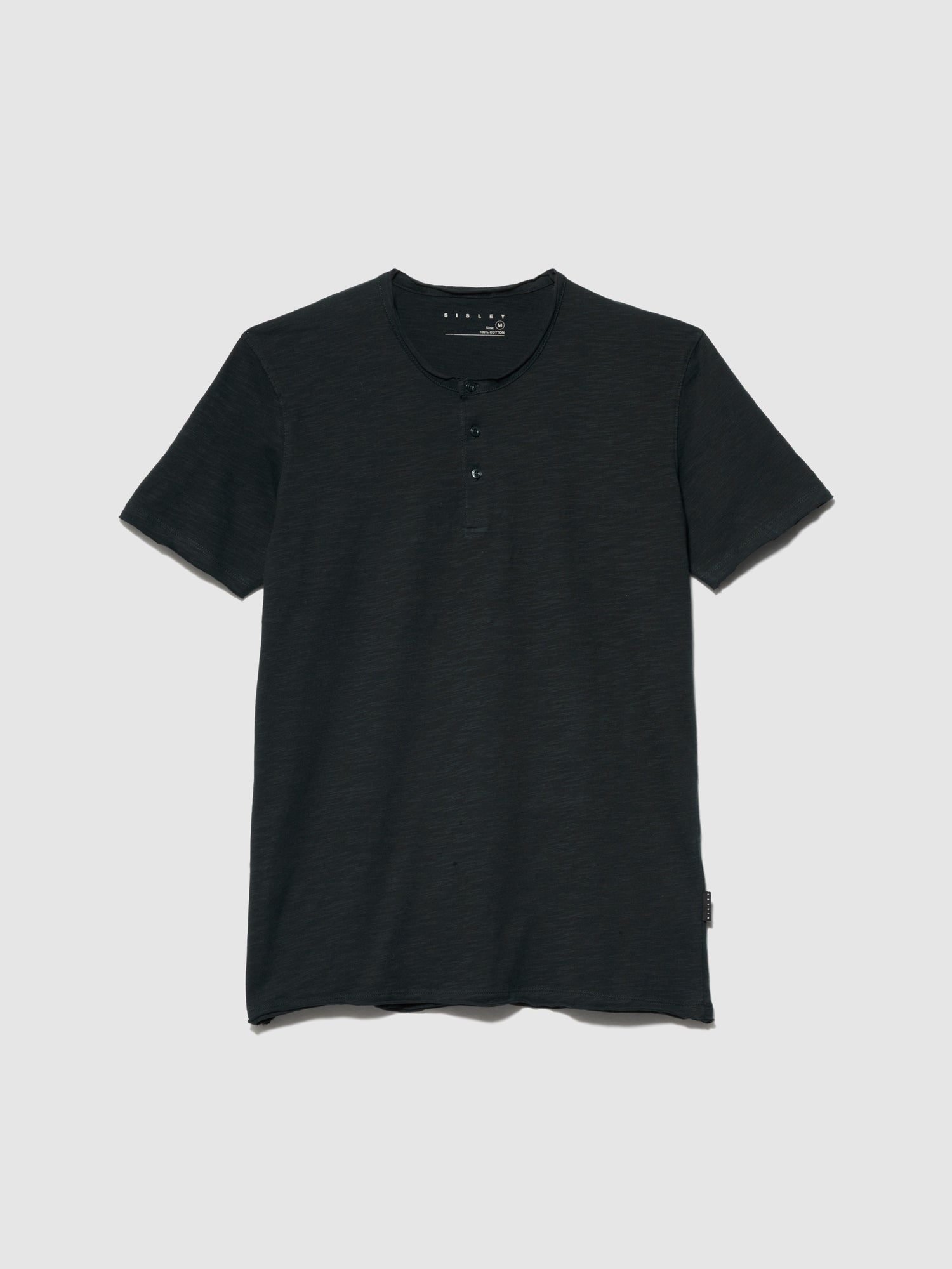 T-shirt serafino da uomo nero | Sisley Outlet
