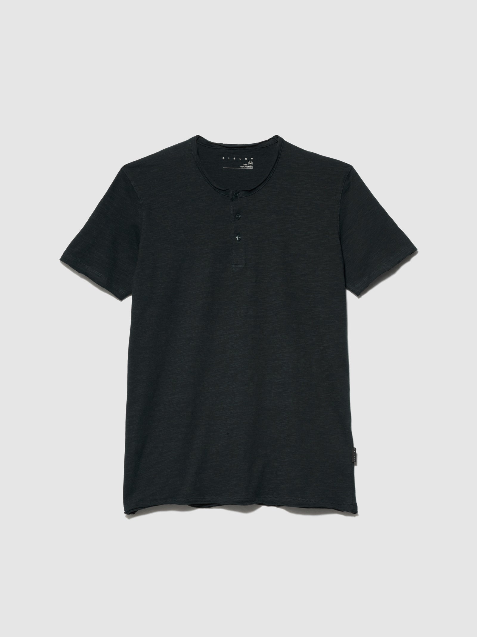 T-shirt serafino da uomo nero | Sisley Outlet