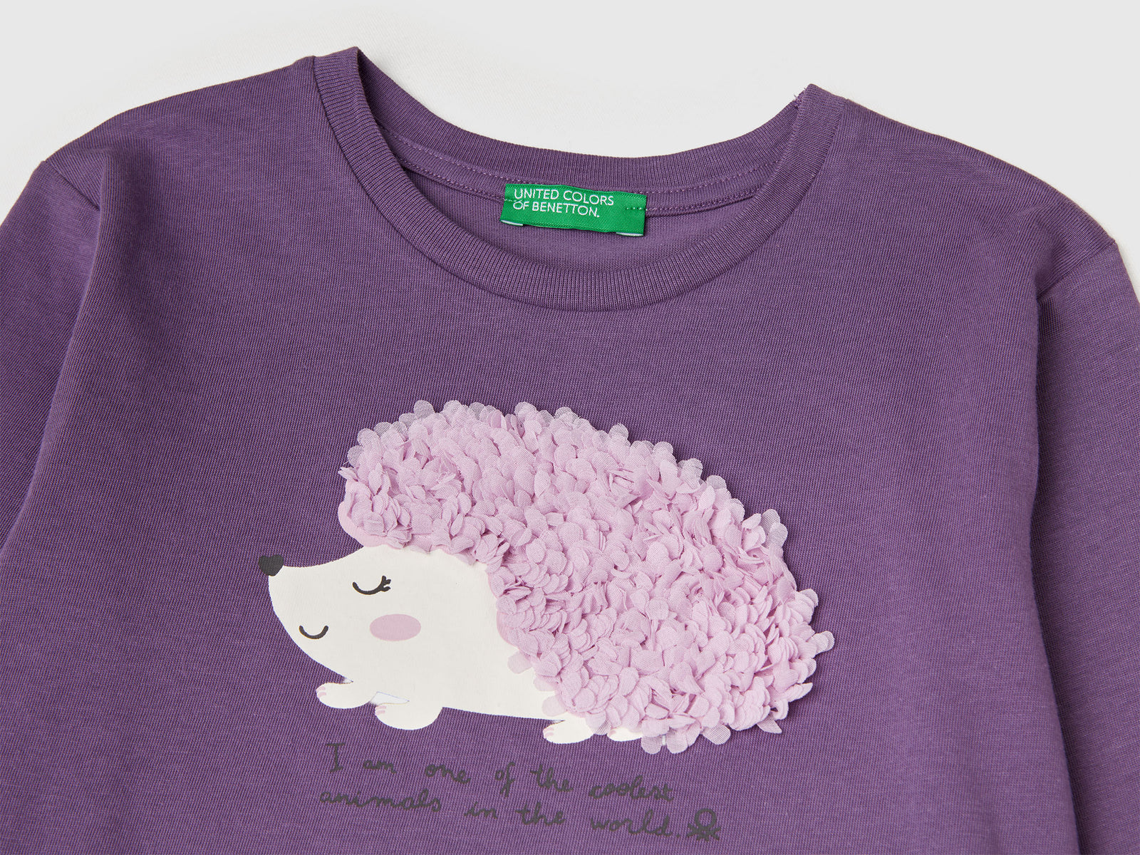 T-shirt con applicazione effetto petali da bimba viola 3 | Benetton Outlet