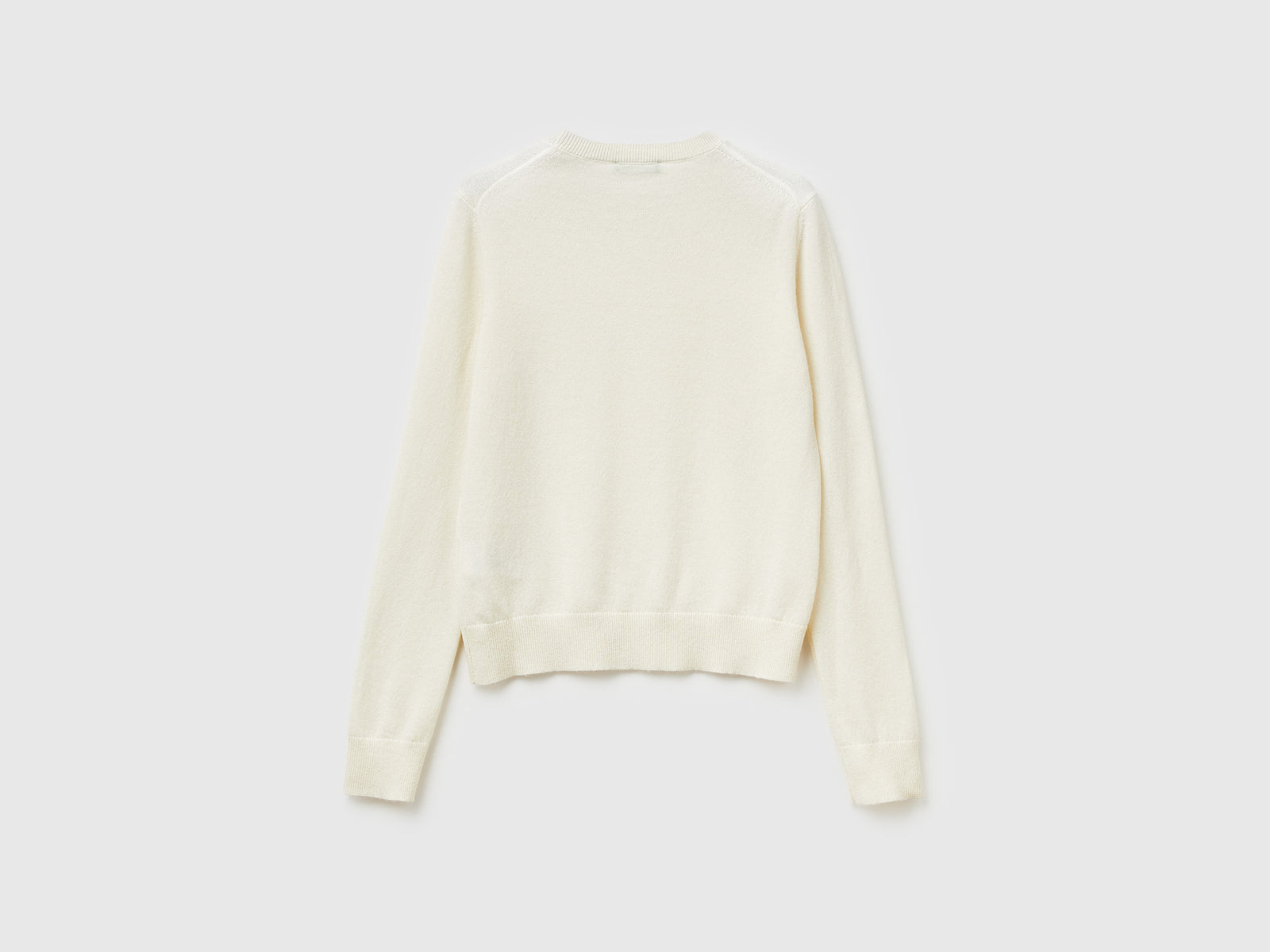 Maglioncino in puro cashmere da donna bianco panna 2 | Benetton Outlet