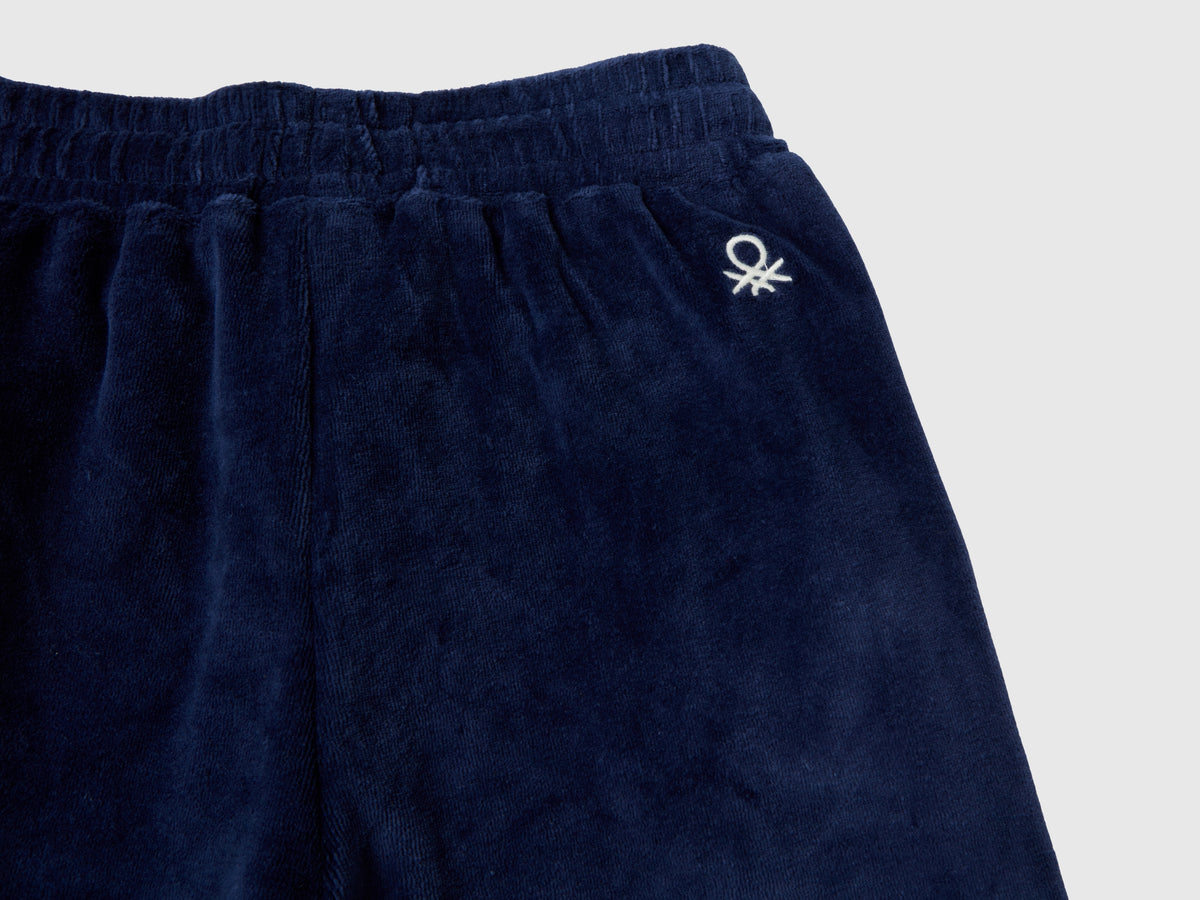 Pantaloni in ciniglia con bande rigate