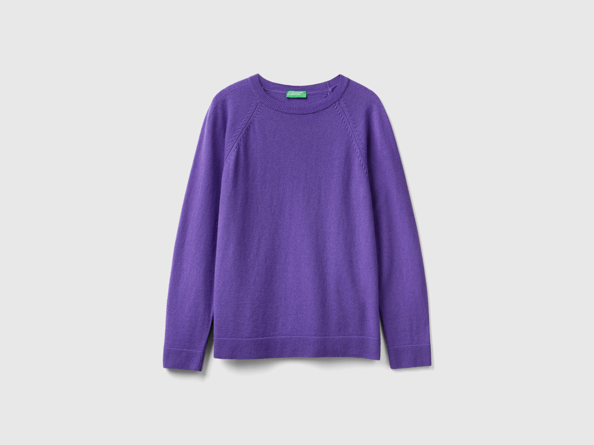 Maglia girocollo in misto lana e cashmere