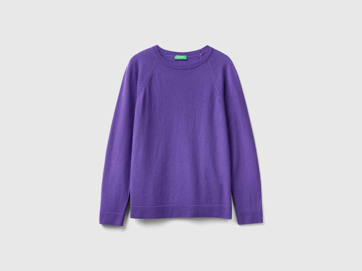 Maglia girocollo in misto lana e cashmere da donna viola | Benetton Outlet