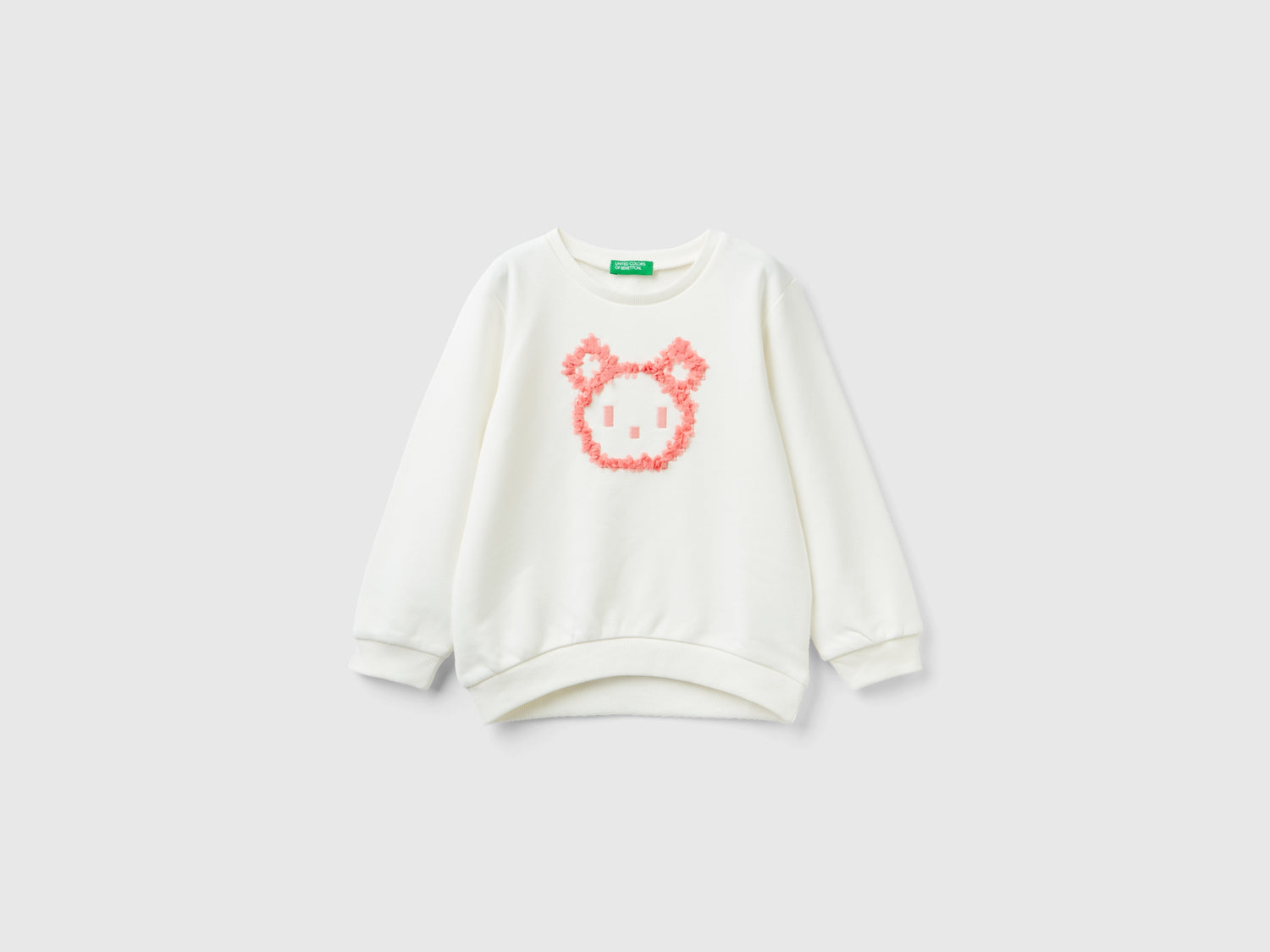 Felpa con applicazione effetto petali da bimba bianco panna | Benetton Outlet