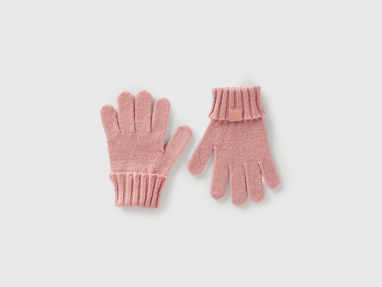 Guanti in misto lana e viscosa da bimbo rosa tenue | Benetton Outlet