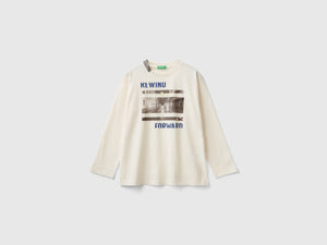 T-shirt con stampa fotografica in cotone bio