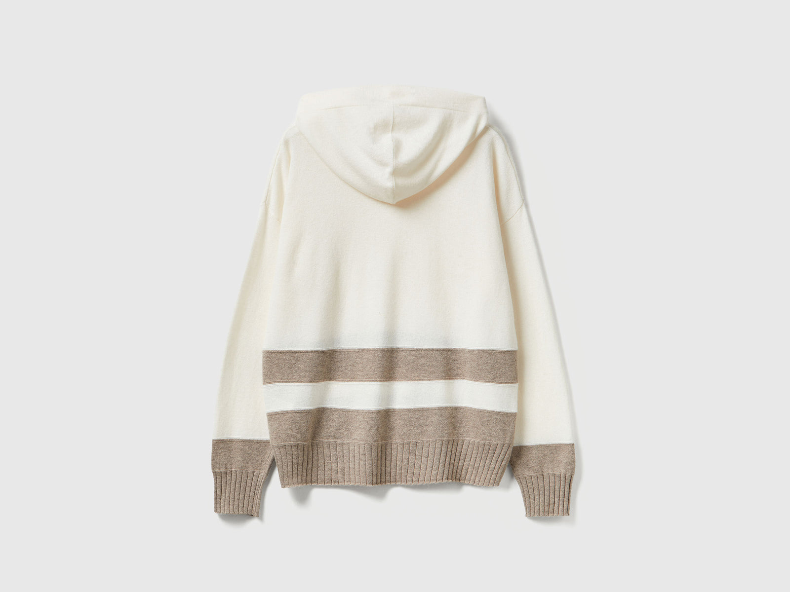 Maglia panna in misto cashmere con cappuccio da donna bianco panna 2 | Benetton Outlet