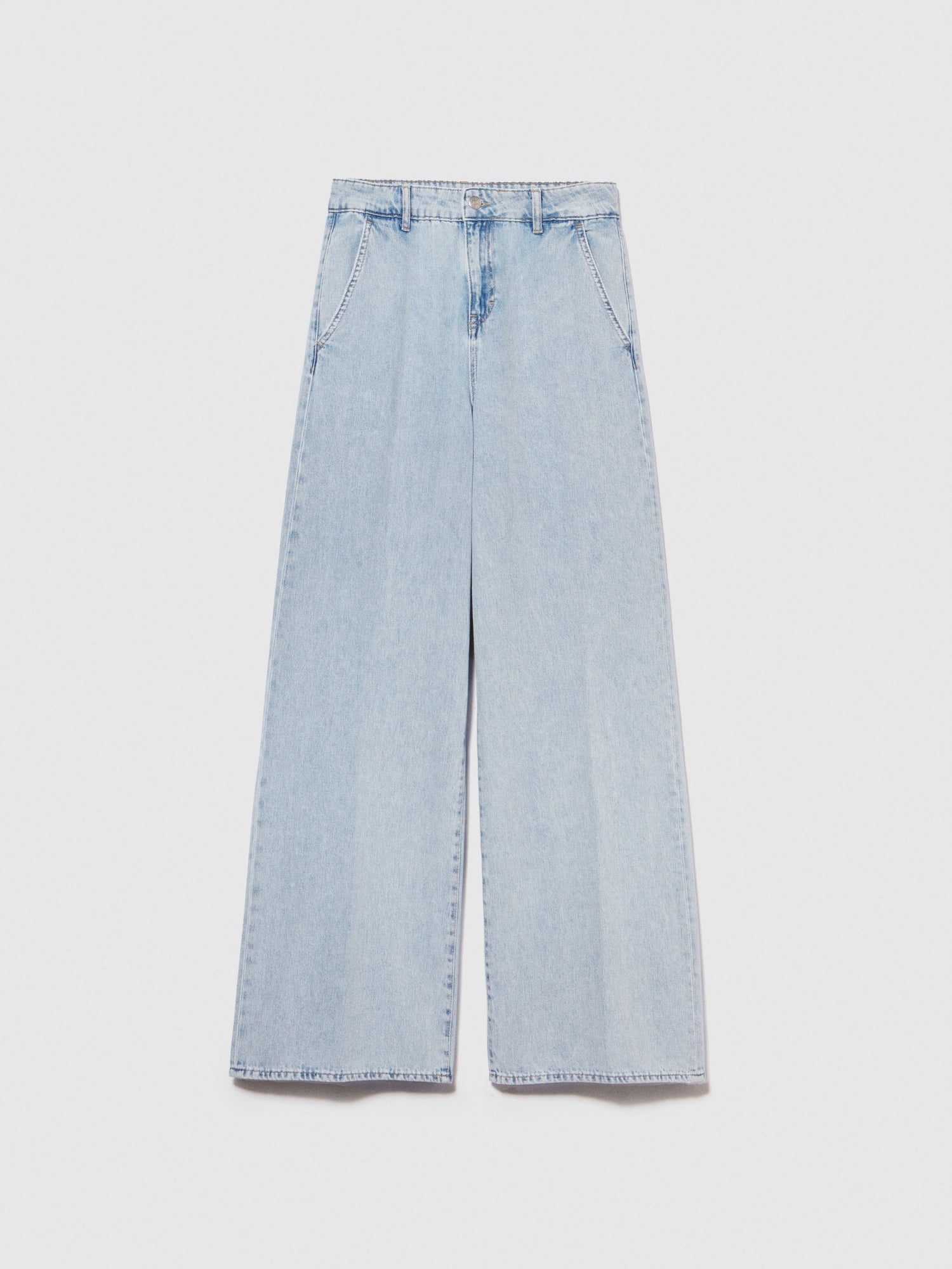 Jeans fluidi wide leg da donna azzurro | Sisley Outlet