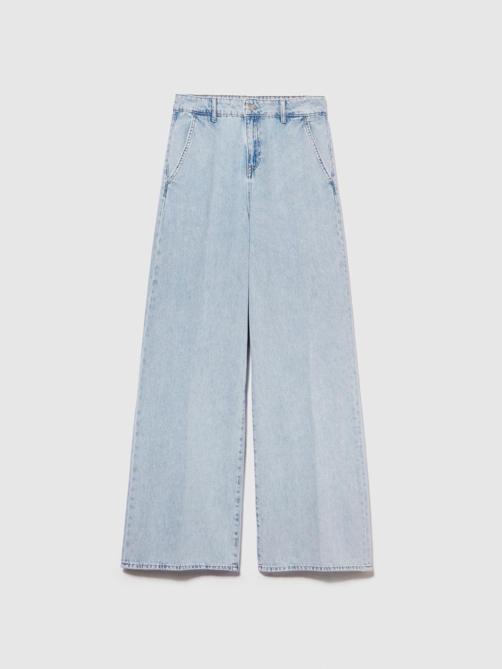 Jeans fluidi wide leg da donna azzurro | Sisley Outlet
