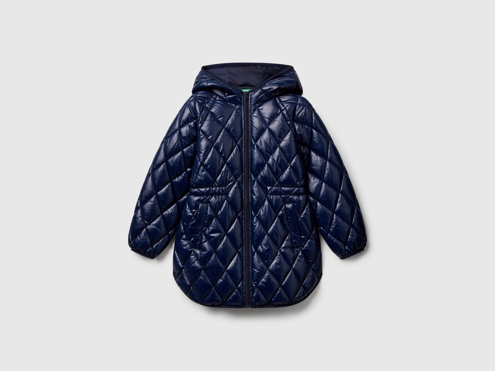 Giubbotto lucido trapuntato da bambina blu scuro | Benetton Outlet