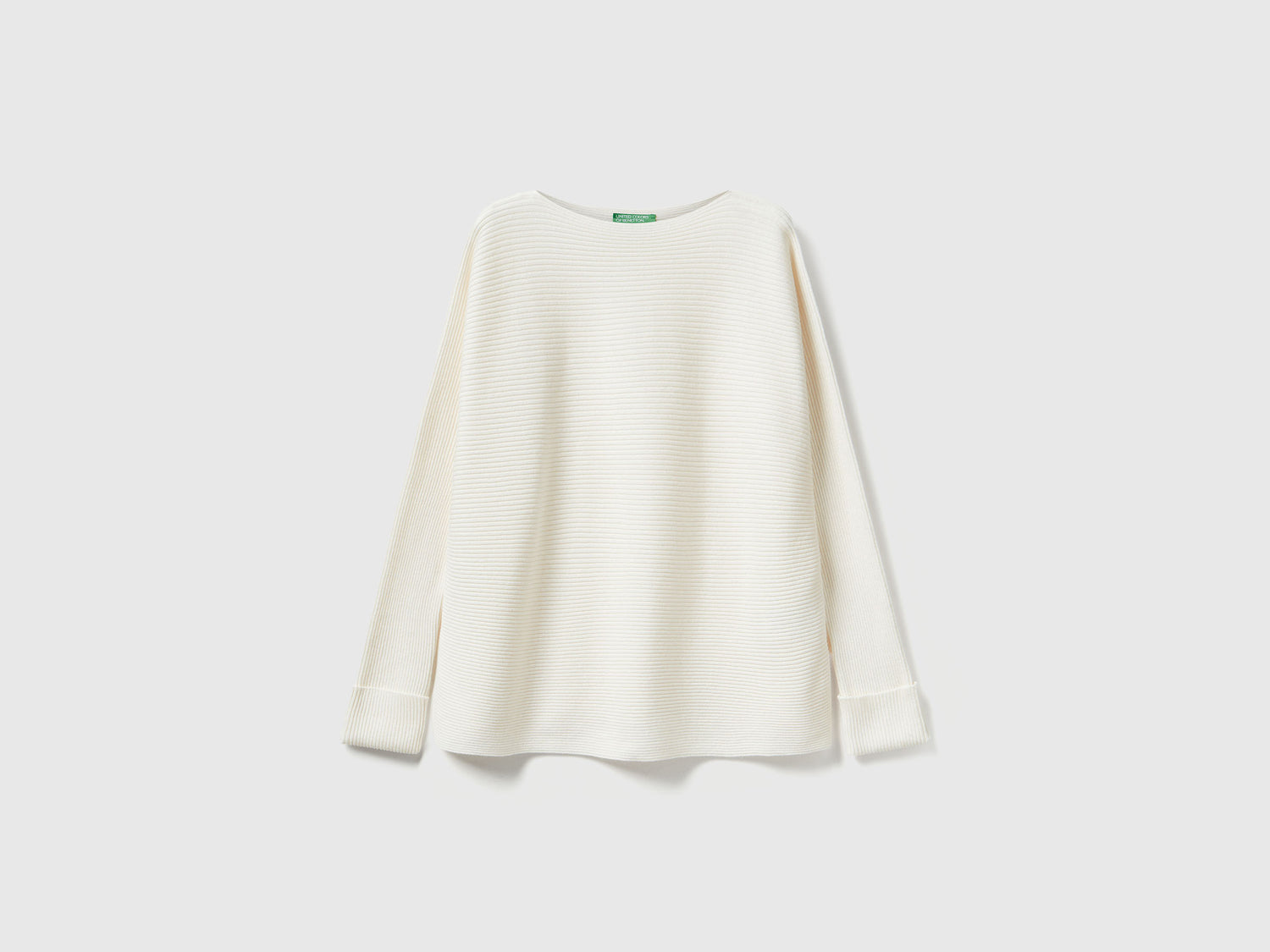 Maglia con scollo a barchetta da donna bianco panna | Benetton Outlet