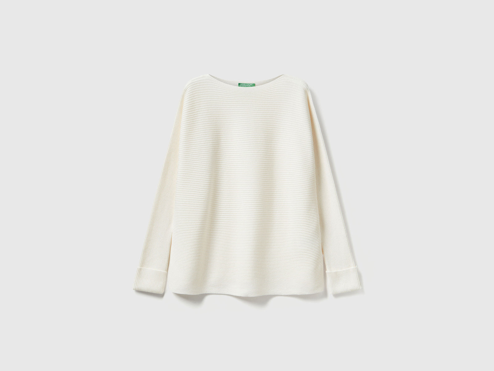 Maglia con scollo a barchetta da donna bianco panna | Benetton Outlet