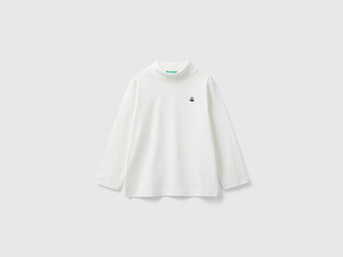 T-shirt lupetto in caldo cotone bio