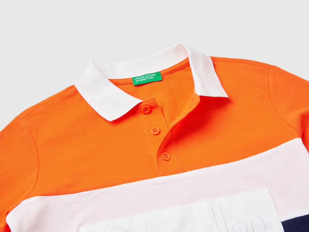 Polo color block in cotone bio
