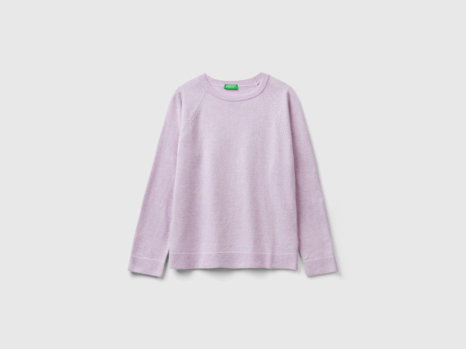 Maglia girocollo chiaro in misto lana e cashmere da donna lilla | Benetton Outlet