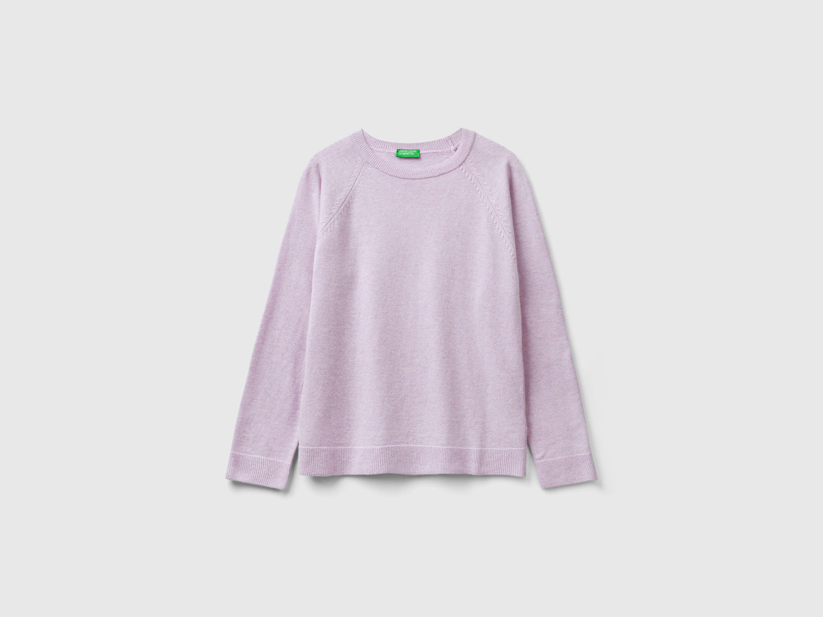 Maglia girocollo chiaro in misto lana e cashmere da donna lilla | Benetton Outlet