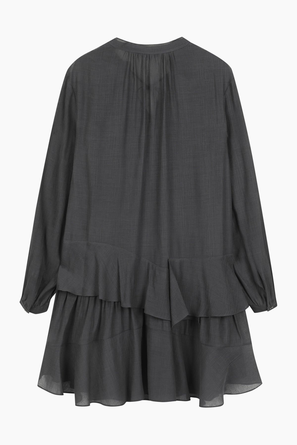 Vestito corto nero con rouches