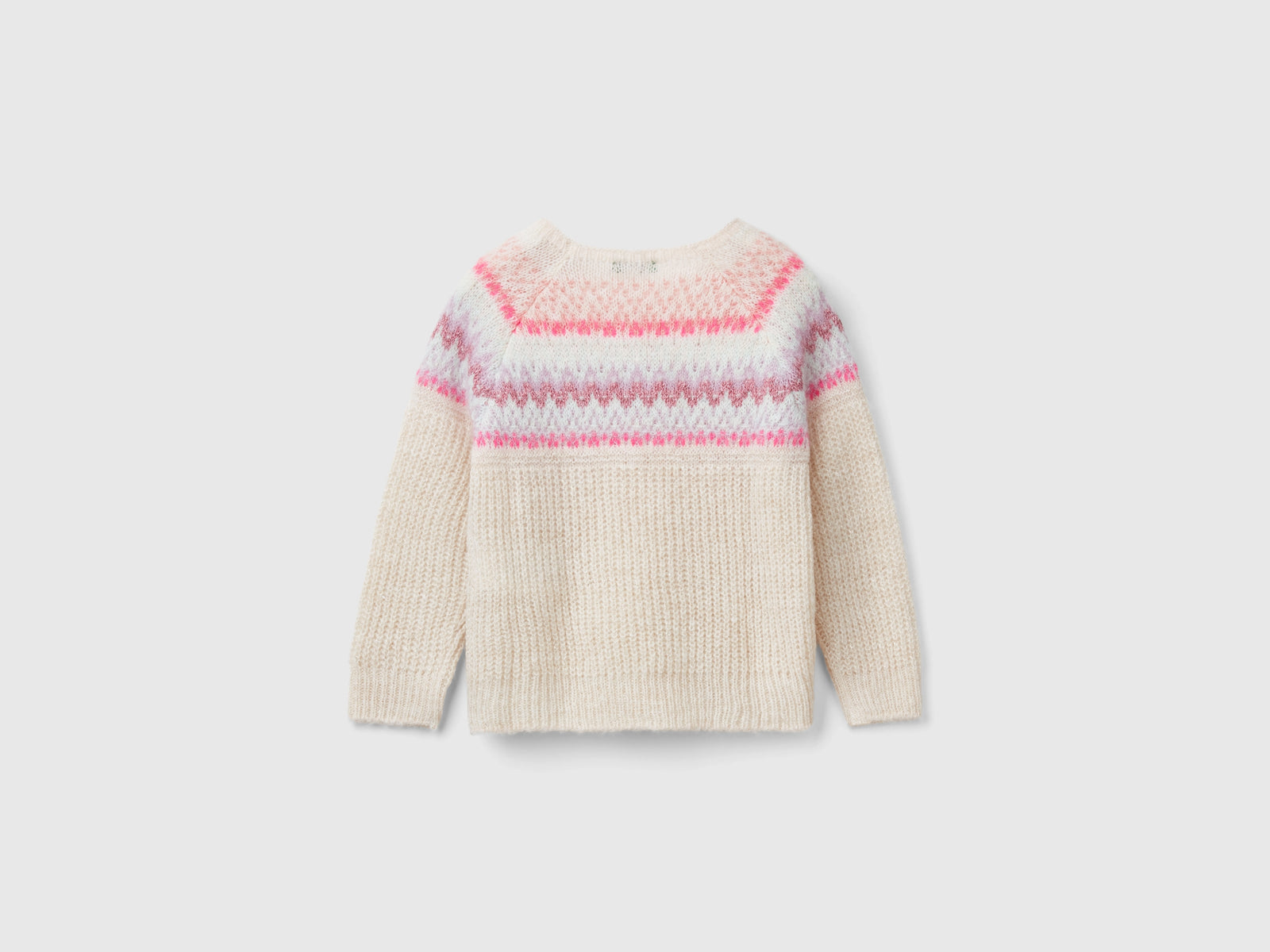 Maglioncino jacquard da bimba beige 2 | Benetton Outlet