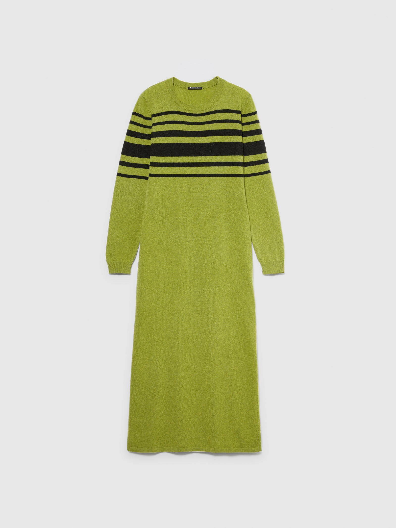 Vestito in maglia con righe da donna verde oliva | Sisley Outlet