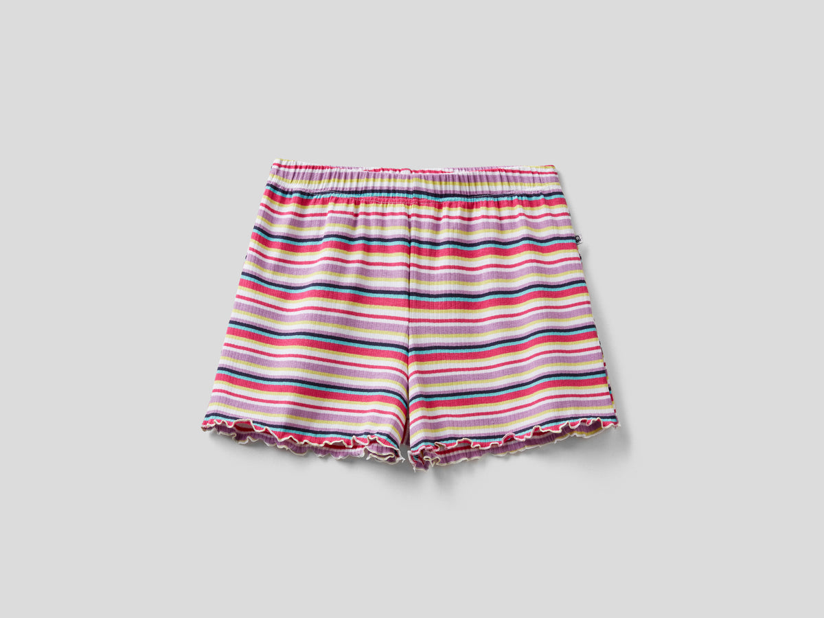 Pantaloni corti a righe da bambina multi-color | Benetton Outlet