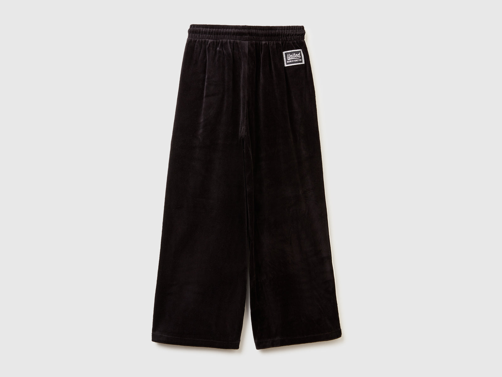 Pantaloni ampi in ciniglia da bambina nero 2 | Benetton Outlet