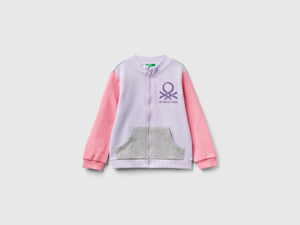 Felpa con zip in cotone bio