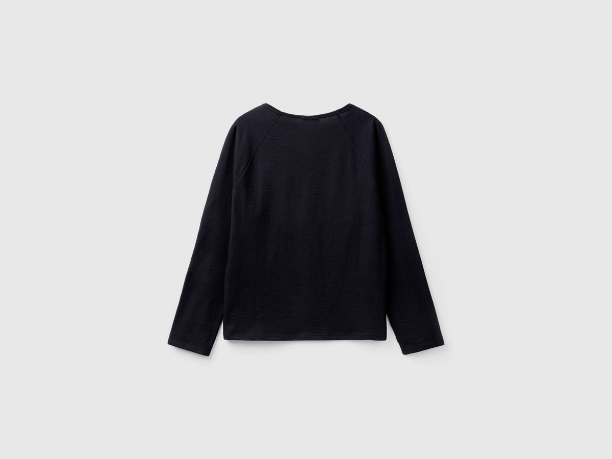 T-shirt manica lunga in cotone leggero