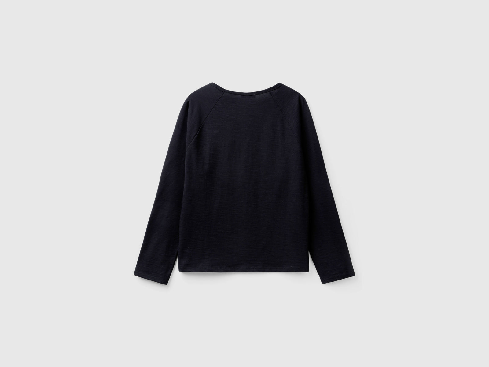 T-shirt manica lunga in cotone leggero da donna nero 2 | Benetton Outlet