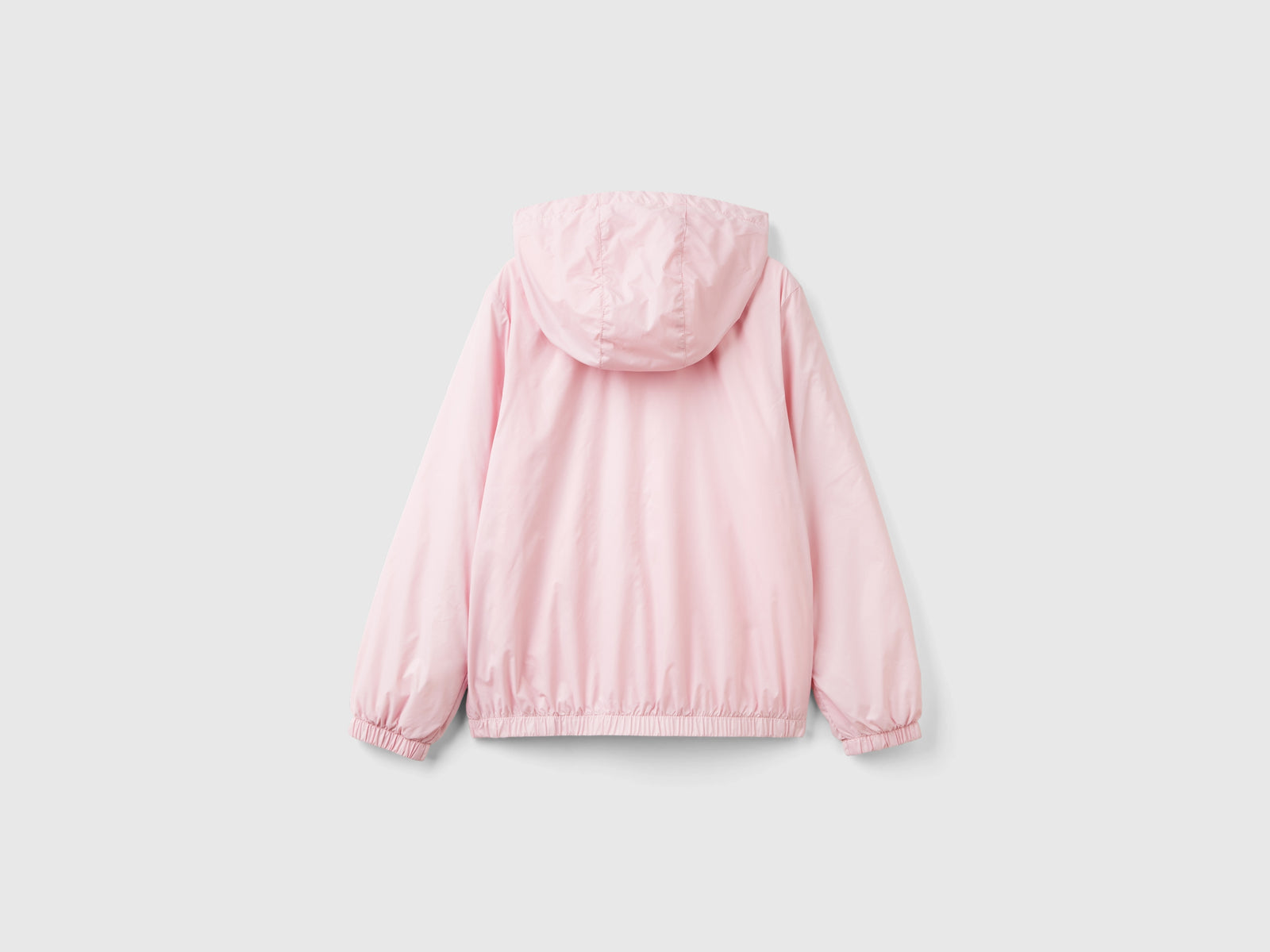 Giubbino lucido con zip e cappuccio da bambina rosa 2 | Benetton Outlet