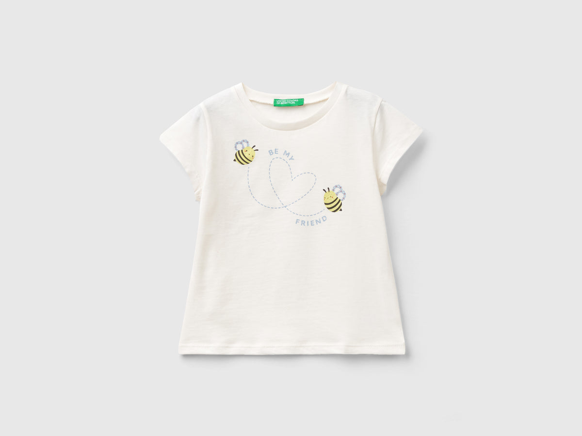 T-shirt in cotone bio con glitter