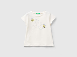 T-shirt in cotone bio con glitter