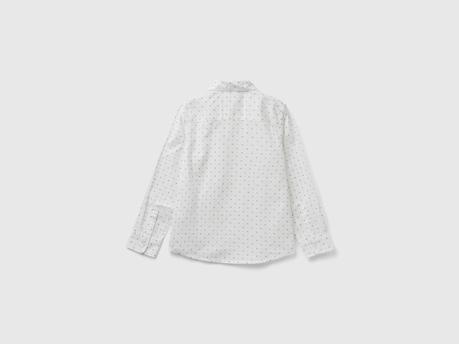 Camicia micro fantasia da bambino bianco 2 | Benetton Outlet