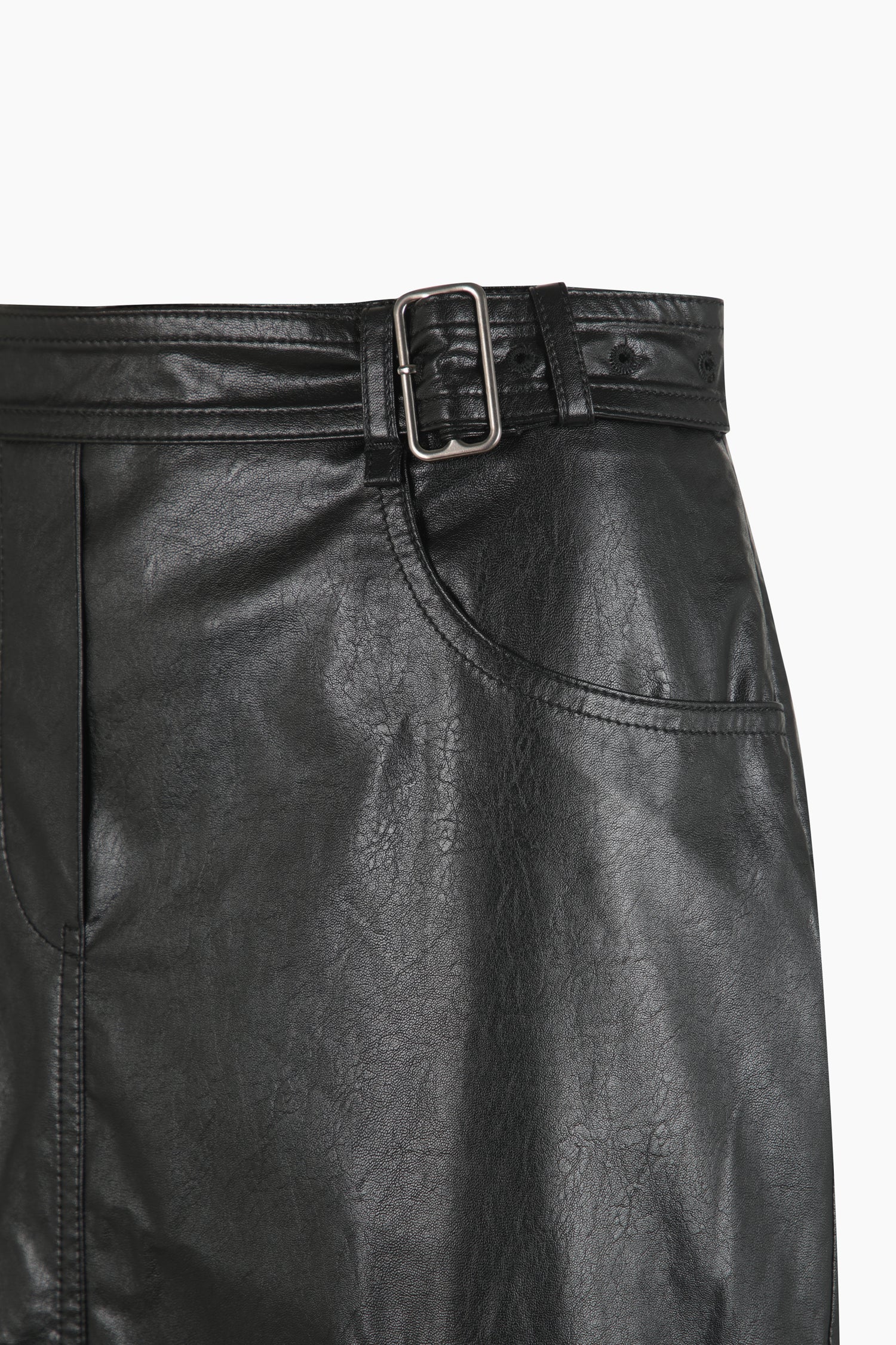 Gonna midi con fibbia da donna nero 3 | Sisley Outlet